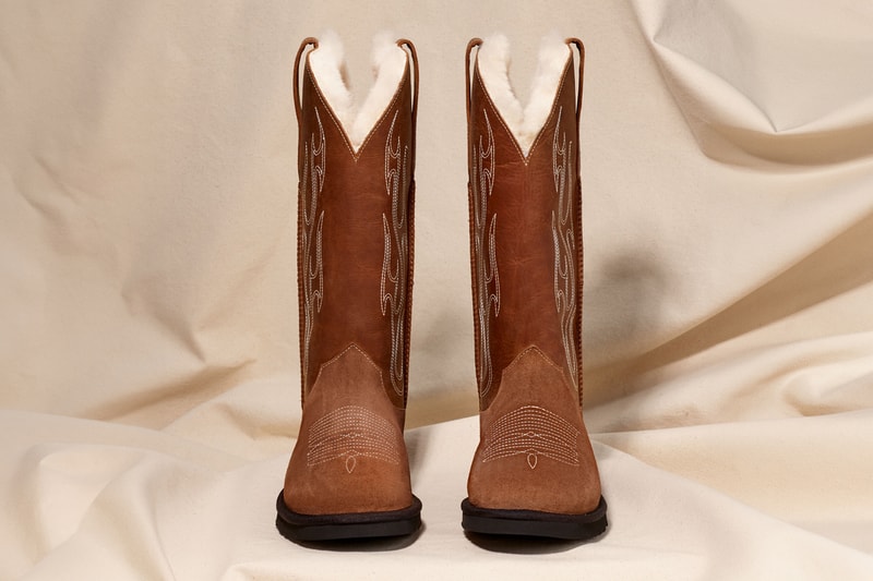 GALLERY DEPT. x UGG's Second Collaboration Is Rodeo-Ready denim canvas boot release info Josué Thomas’ upcycling drop cowboy recycled sustainable collab footwear shoe boots slipper tasman 