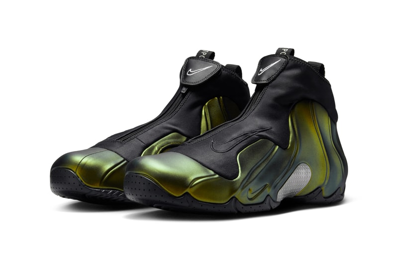 Nike Air Flightposite "Metallic Gold" Slated To Return This Fall october 2024 Gold/Black-Metallic Silver-White-Black  FV5582-700 slip on boots swoosh irridescent