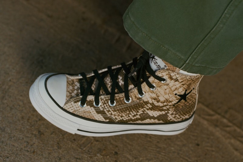 Converse x Stüssy Slithers Through the Grass collab release info sneaker chuck 70 laces upper footwear price website link