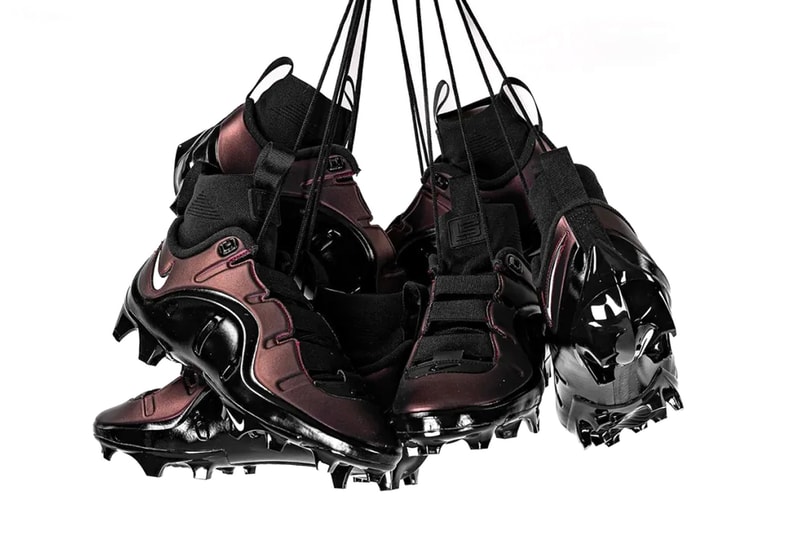 LeBron James Equips Ohio State Players With Pairs of Nike LeBron 4 "Eggplant" Cleats football team hometown special edition Vapor Edge Zoom LBJ 4 cleats
