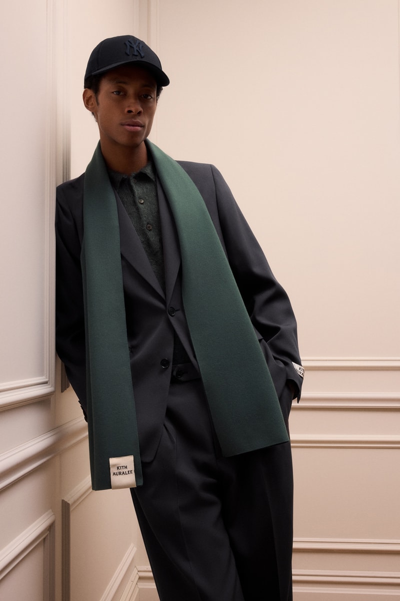 KITH 101 x AURALEE Is Sleek, Simple and Sophisticated collab japanese fashion craftsmanship link lookbook collection suit jacket puffer hat 