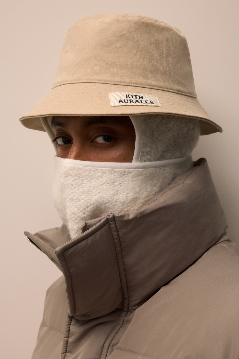 KITH 101 x AURALEE Is Sleek, Simple and Sophisticated collab japanese fashion craftsmanship link lookbook collection suit jacket puffer hat 