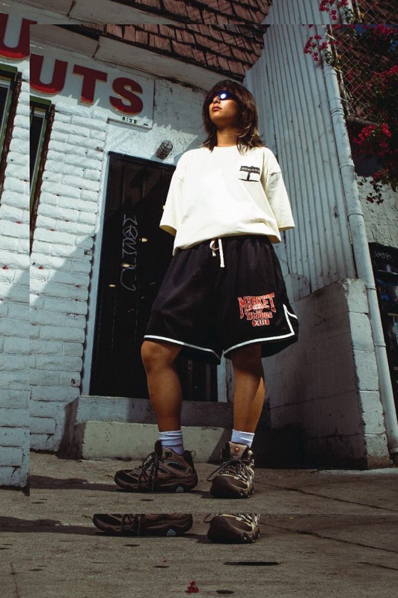 MARKET FW24 Is for the Great Outdoors … and Indoors collection fall winter 2024 lookbook release info fish new york city price model fleece smiley graphic fleece camo colorway
