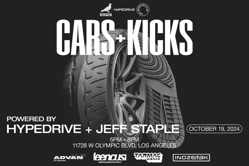Jeff Staple + Hypedrive "Cars & Kicks" Event Oct 19 Details Flyer Inozetek Yokohama Advan Sneakers