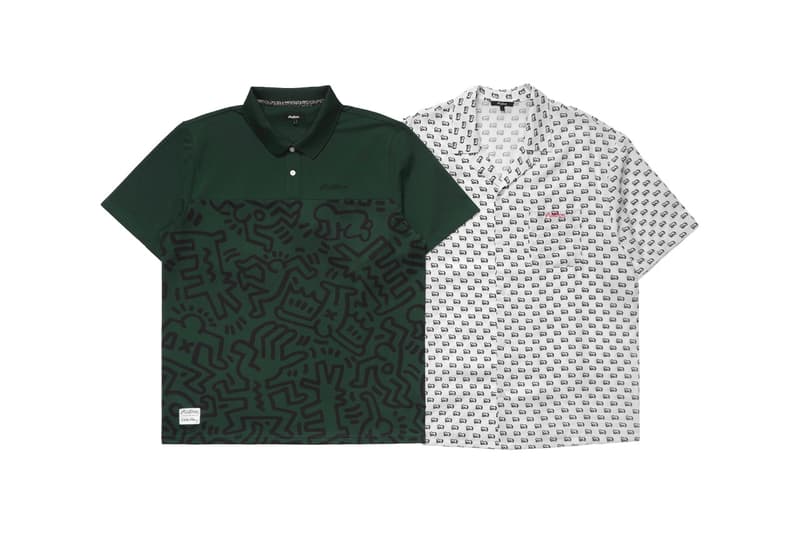 keith haring malbon golf collaboration capsule collection sweater vest fleece t shirt polo hat bag shorts hoodie long sleeve dancing men green yellow white black