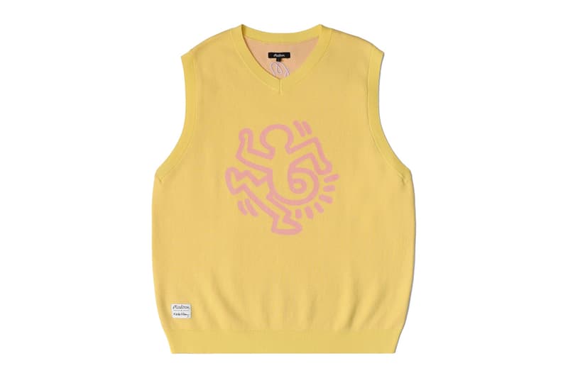 keith haring malbon golf collaboration capsule collection sweater vest fleece t shirt polo hat bag shorts hoodie long sleeve dancing men green yellow white black