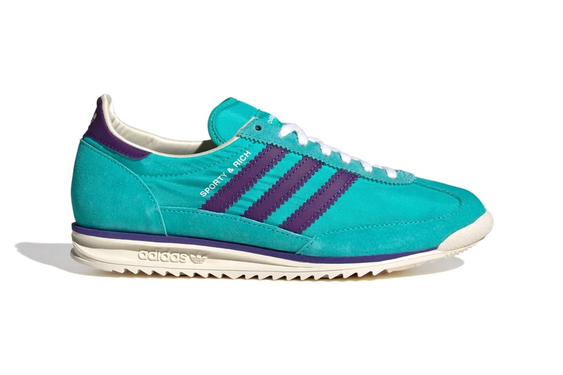 Sporty & Rich Serves Up Two New Adidas Originals SL 72 Colorways emily oberg footwear sneaker release info drop "Mint Rush/Power Purple/Cream White" and "Light Yellow/Real Blue/Footwear White" price upper collab