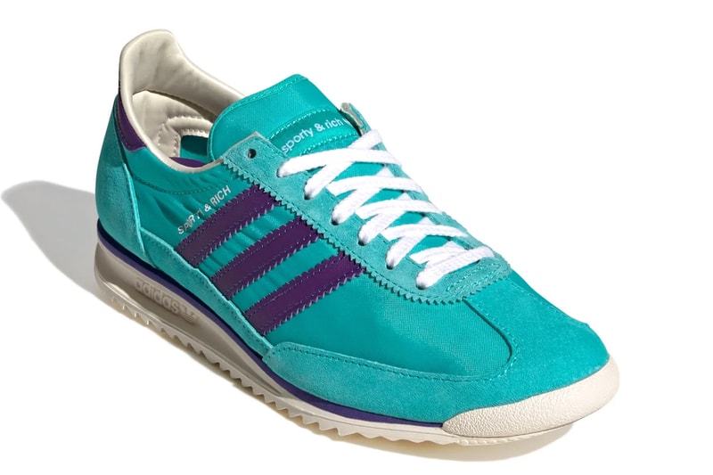 Sporty & Rich Serves Up Two New Adidas Originals SL 72 Colorways emily oberg footwear sneaker release info drop "Mint Rush/Power Purple/Cream White" and "Light Yellow/Real Blue/Footwear White" price upper collab