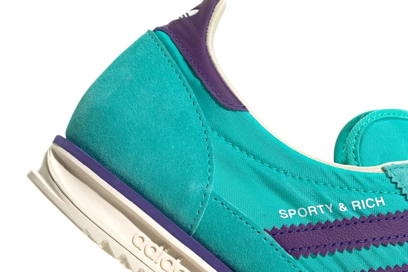 Sporty & Rich Serves Up Two New Adidas Originals SL 72 Colorways emily oberg footwear sneaker release info drop "Mint Rush/Power Purple/Cream White" and "Light Yellow/Real Blue/Footwear White" price upper collab