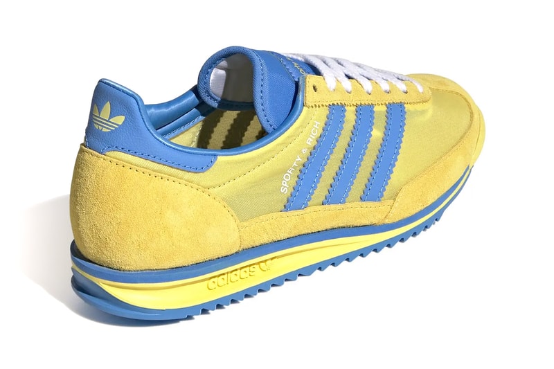 Sporty & Rich Serves Up Two New Adidas Originals SL 72 Colorways emily oberg footwear sneaker release info drop "Mint Rush/Power Purple/Cream White" and "Light Yellow/Real Blue/Footwear White" price upper collab