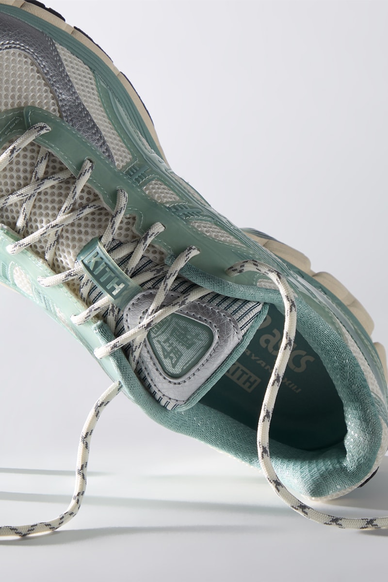 Ronnie Fieg Previews Upcoming Kith x ASICS GEL-KAYANO 12.1 Collaboration mint green light sage minty green breathable mesh fall 2024
