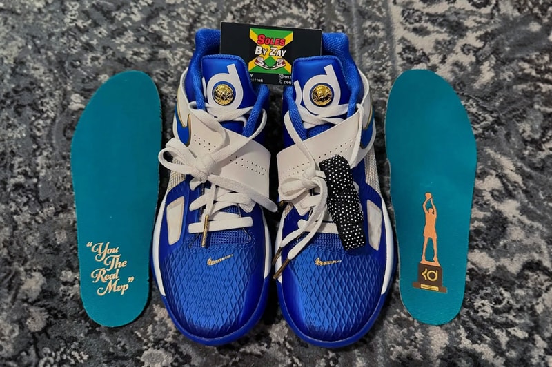 First Look at the Nike KD 4 "MVP Speech" FZ3540-400 kevin durant nba phoenix suns Hyper Royal/Summit White-Metallic Gold spring 2025