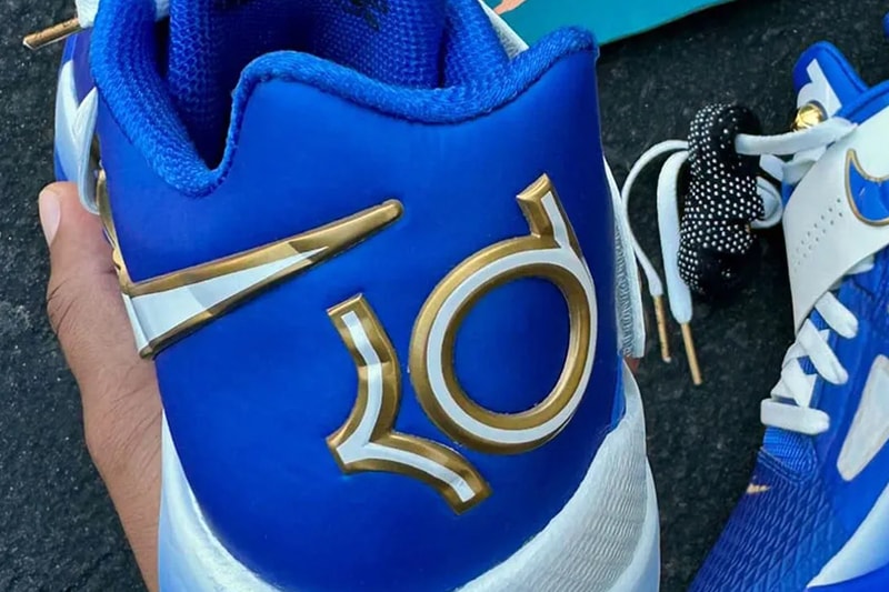 First Look at the Nike KD 4 "MVP Speech" FZ3540-400 kevin durant nba phoenix suns Hyper Royal/Summit White-Metallic Gold spring 2025