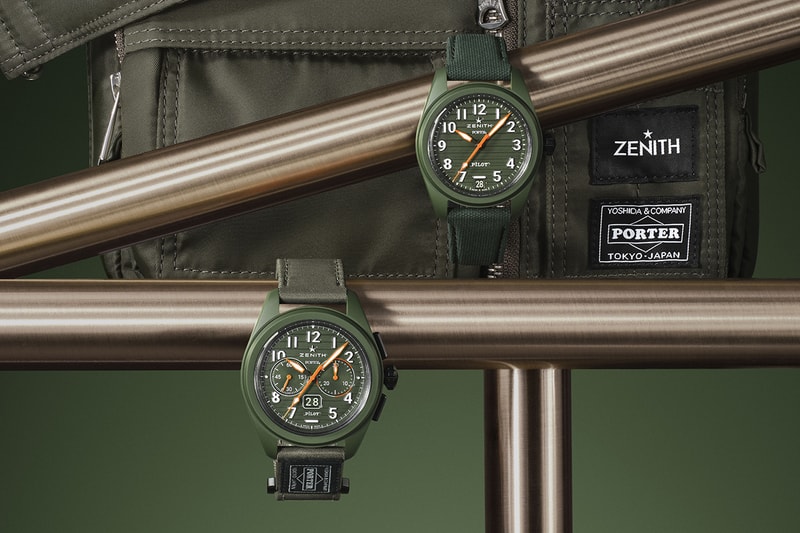 Zenith x Porter LTE Pilot Collection Release Info khaki ceramic PILOT Automatic PILOT Big Date Flyback chronograph limited editions collaboration