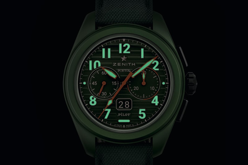 Zenith x Porter LTE Pilot Collection Release Info khaki ceramic PILOT Automatic PILOT Big Date Flyback chronograph limited editions collaboration