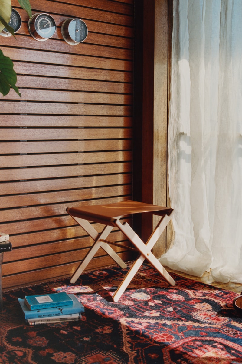 noah folding stool reclaimed materials wooden coat hangers launch details nume leather seat buy online in store