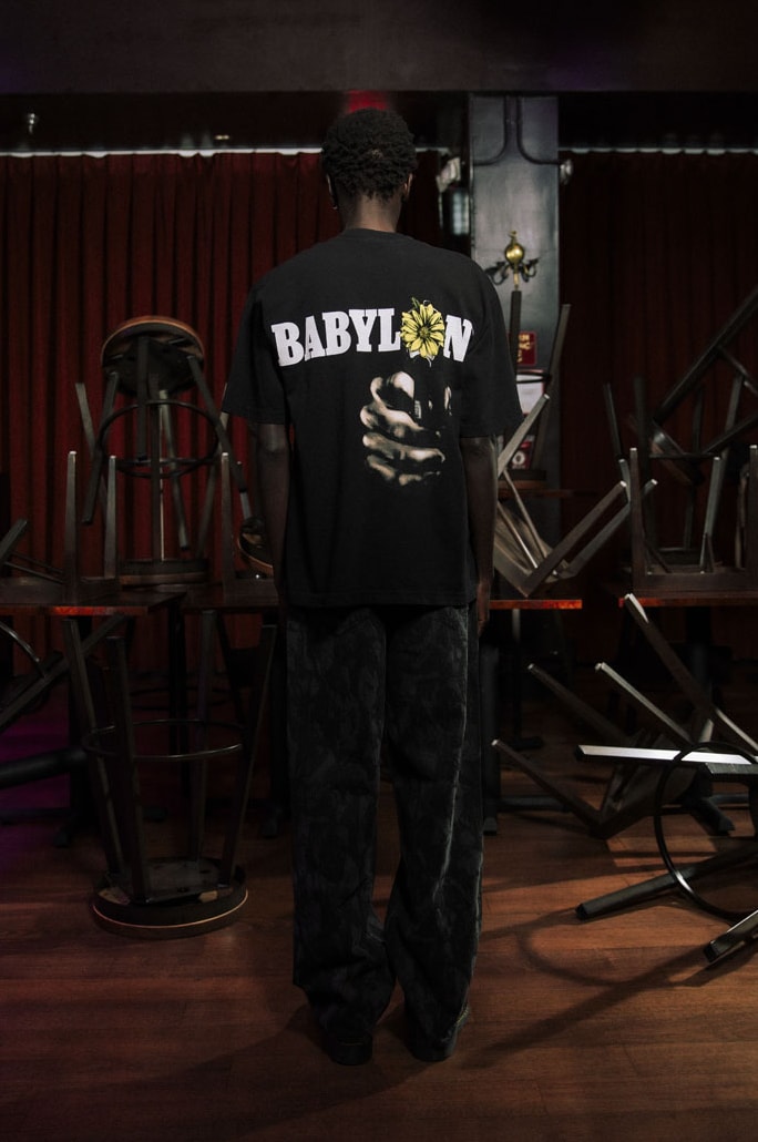 Babylon LA Lifts the Curtain on First FW24 Drop lookbook collection release info price shop los angeles streetwear fashion graphic 