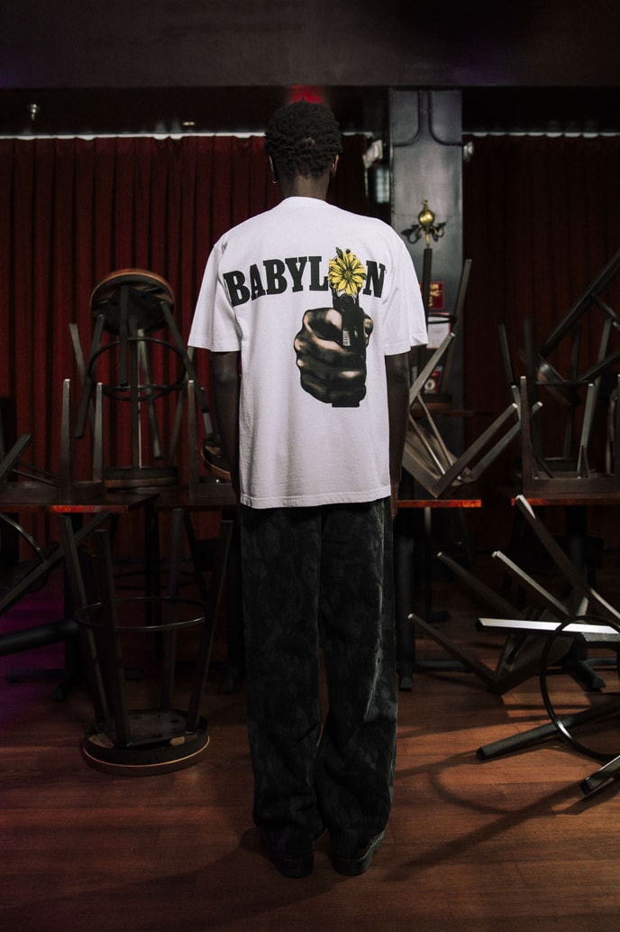 Babylon LA Lifts the Curtain on First FW24 Drop lookbook collection release info price shop los angeles streetwear fashion graphic 