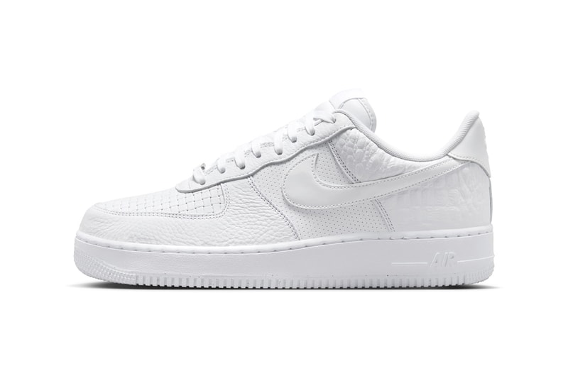 Nike Air Force 1 Low's Classic All-White Look Receives a Mixed Print Take HF2893-100 classic af1 low swoosh shoes sneakers
