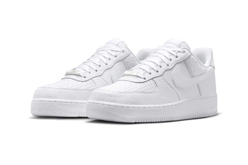Nike Air Force 1 Low's Classic All-White Look Receives a Mixed Print Take HF2893-100 classic af1 low swoosh shoes sneakers