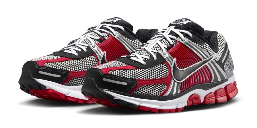 Nike Gives Its Hot Take on The Zoom Vomero 5 "Metallic Silver/University Red"