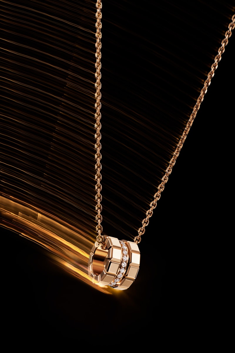 chopard ice cube jewelry sculpted by light campaign bella hadid rose gold triple stacked minimalism diamonds chocker bracelet 