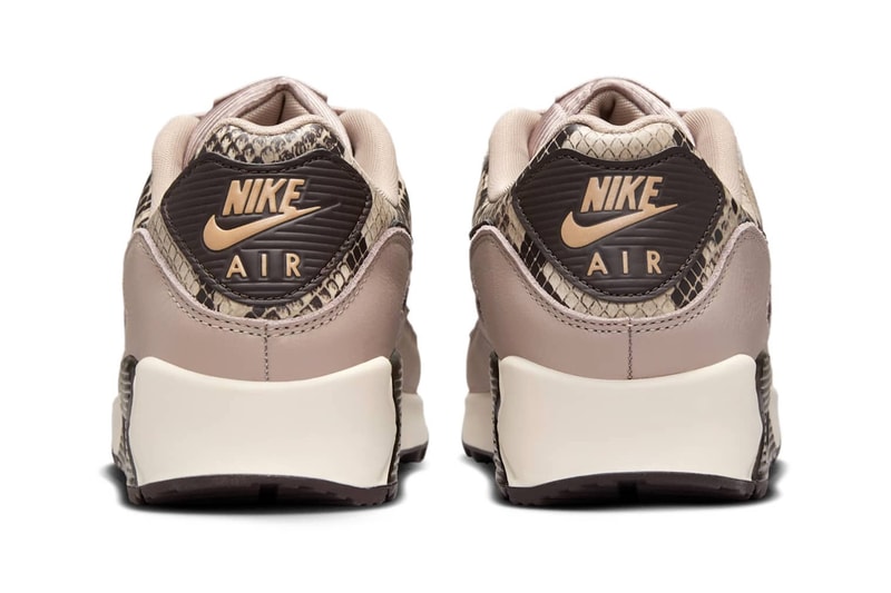 Official Look at the Nike Air Max 90 "Snakeskin" HF1212-200 malt/Velvet Brown-Multi-Color-Light Orewood Brown-Flax swoosh leather desert snake