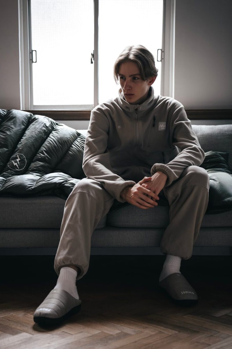 Knock Out in the Nanga x fragment "GOOD SLEEPING" Capsule release info pilgrim surf and supply down comforter duvet puffer wacko maria collab engineered garments 18 east camping