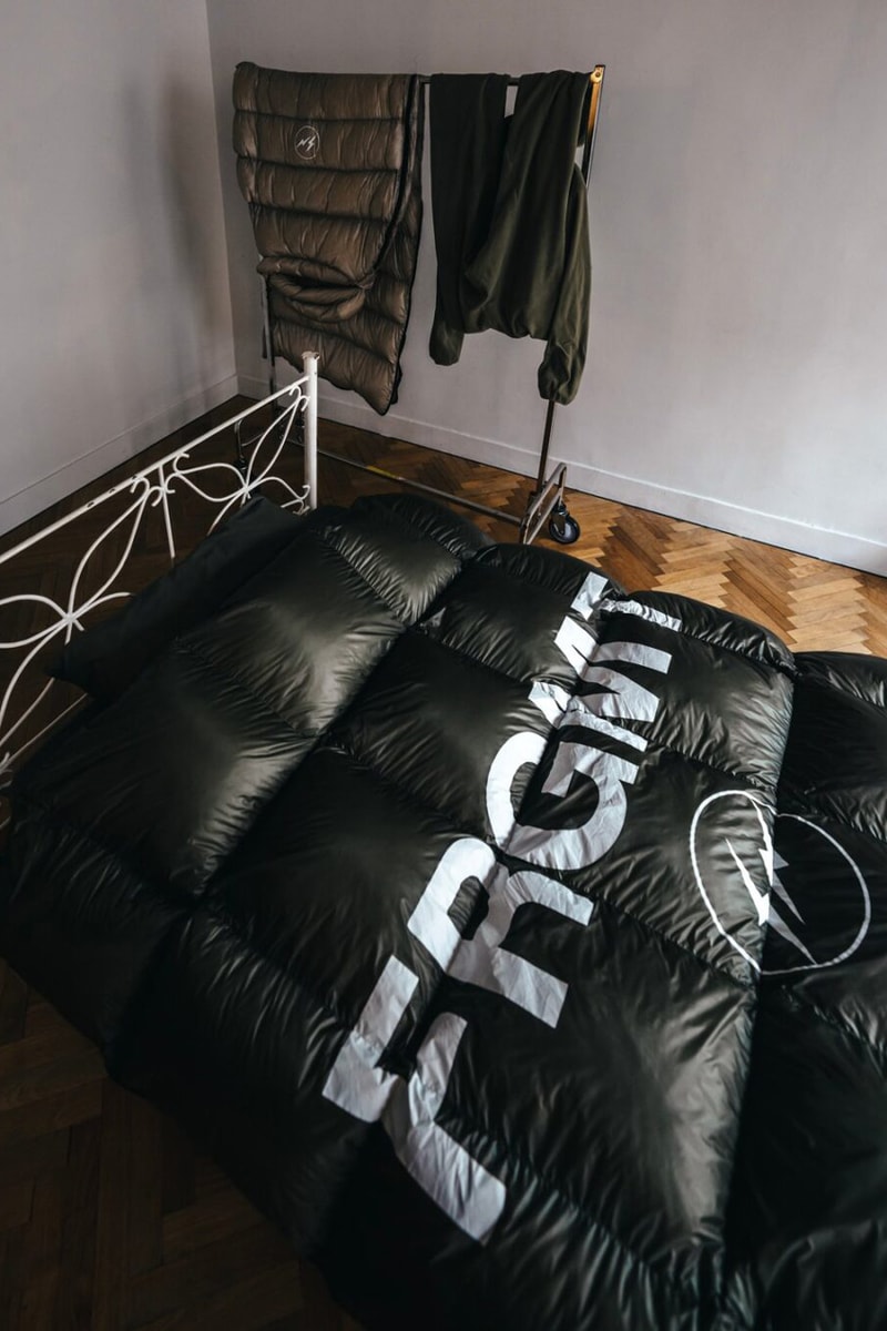 Knock Out in the Nanga x fragment "GOOD SLEEPING" Capsule release info pilgrim surf and supply down comforter duvet puffer wacko maria collab engineered garments 18 east camping