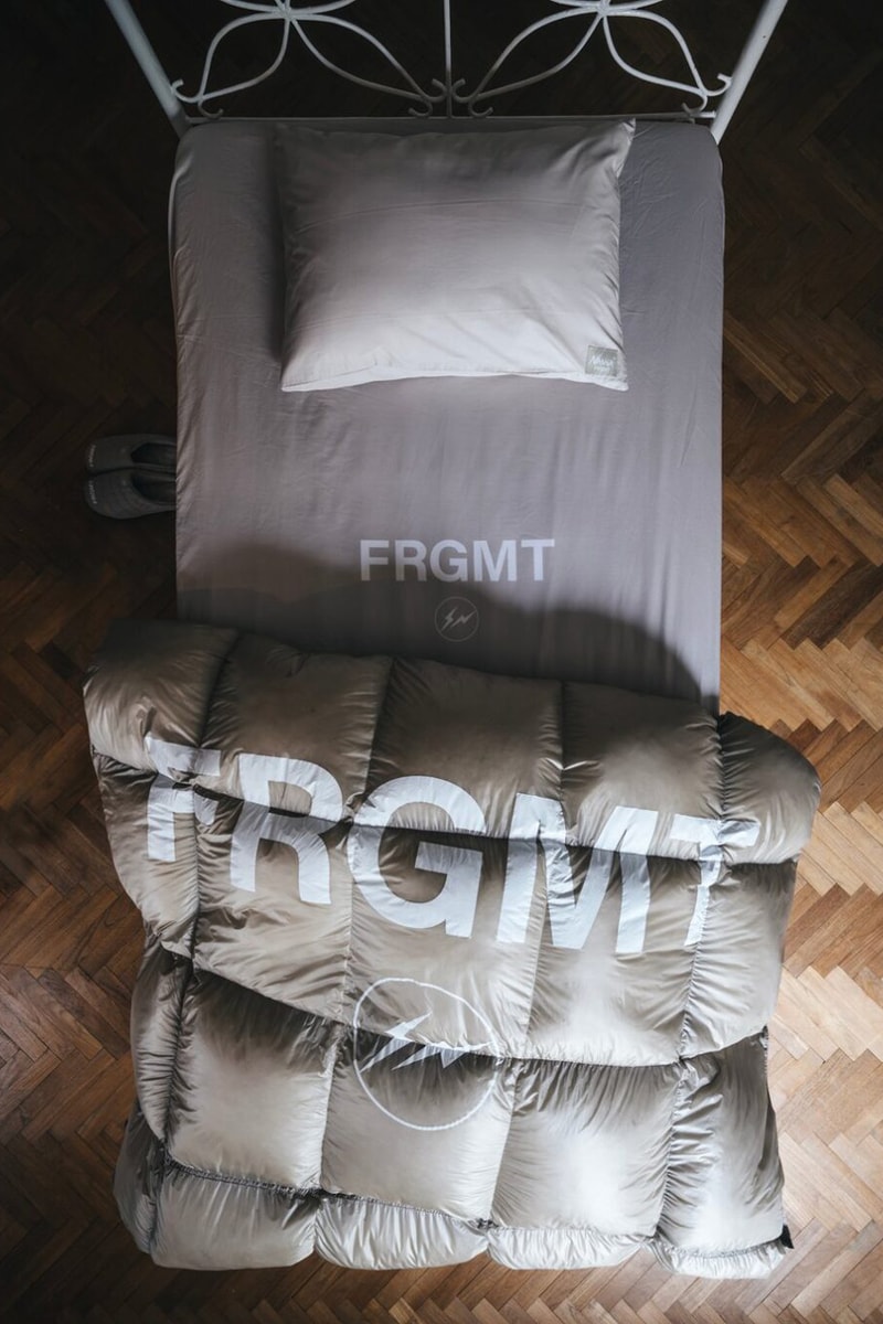 Knock Out in the Nanga x fragment "GOOD SLEEPING" Capsule release info pilgrim surf and supply down comforter duvet puffer wacko maria collab engineered garments 18 east camping