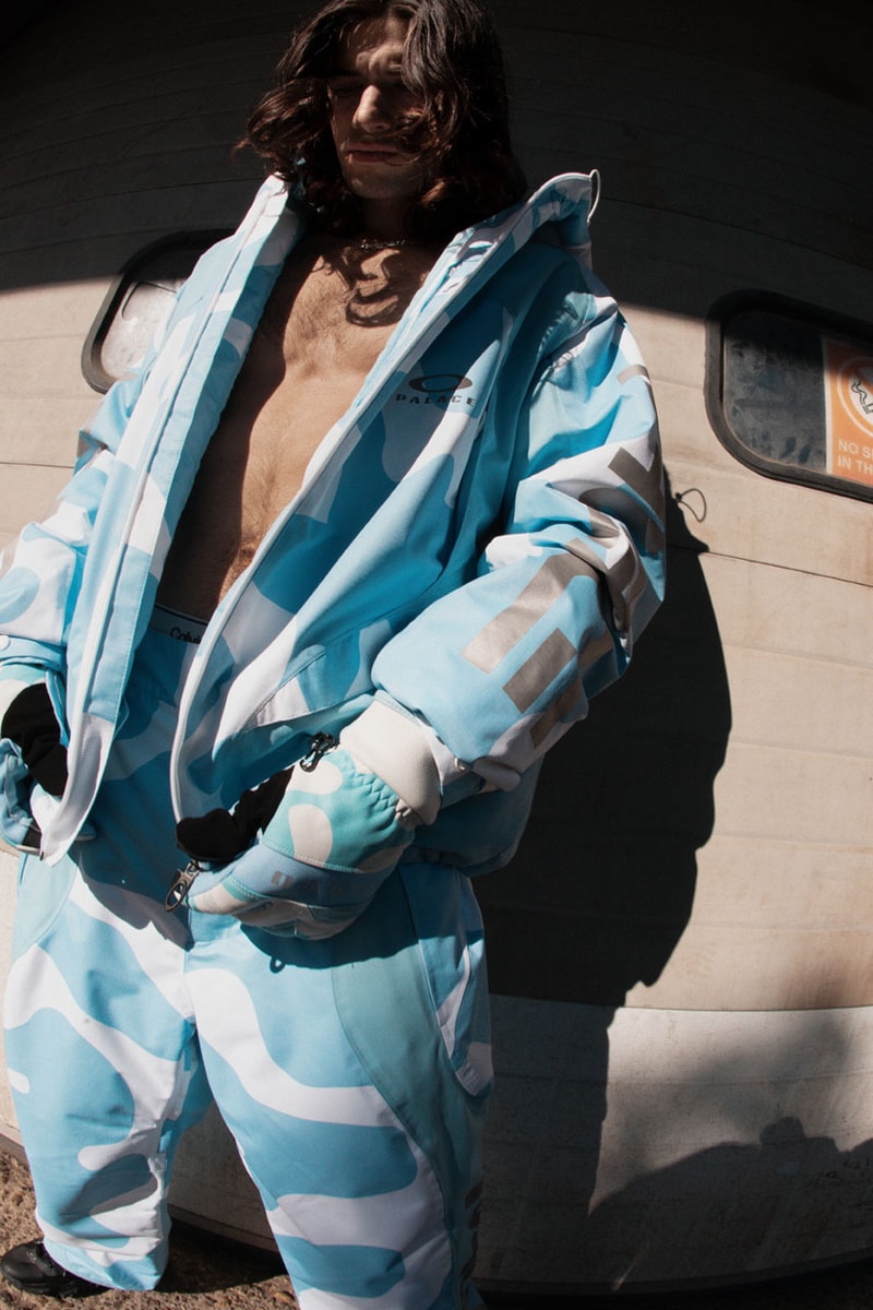 Palace Shreds With Oakley on First-Ever Snowboard-Specific Drop release info jacket puffa puffer day cloud mesh snowpants sneaker boot footwear k2 snow board ski sports fleece goggles eyewear clifden sunglasses 