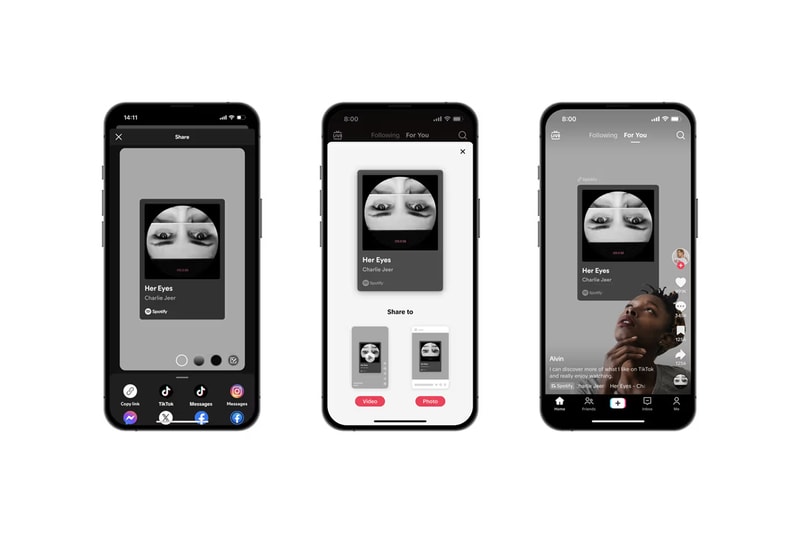 tiktok share music app feature details apple music spotify launch details update green screen photo mode