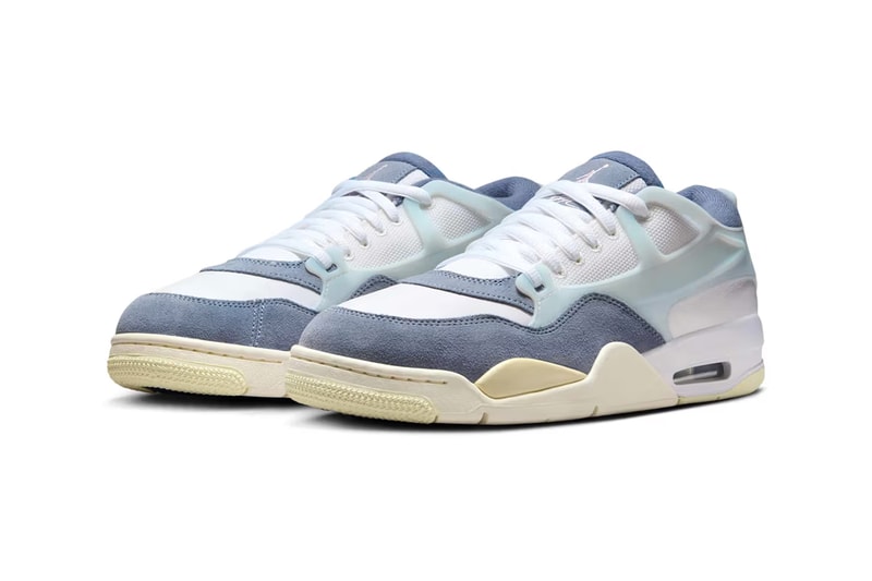 Official Look at the Air Jordan 4 RM "Diffused Blue/Ashen Slate" White/Diffused Blue-Ashen Slate-Prism Pink-Football Grey FQ7939-101 release info jordan brand shoe basketball low top low cut