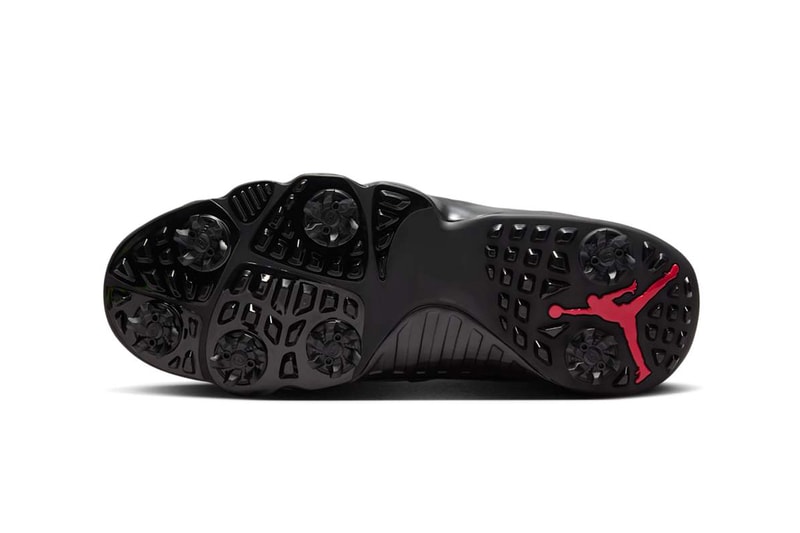 Air Jordan 9 Golf Gets "Shadow" FJ5934-002 release info golf shoes Black/Dark Charcoal-True Red spikes jordan brand nike swoosh jumpman michael jordan bred
