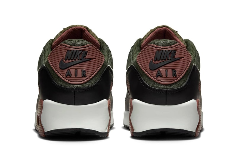 Official Look at the Nike Air Max 90 "Beef and Broccoli" DM0029-300 release info Cargo Khaki/Light Silver-Red Sepia-Sequoia-Black 2025