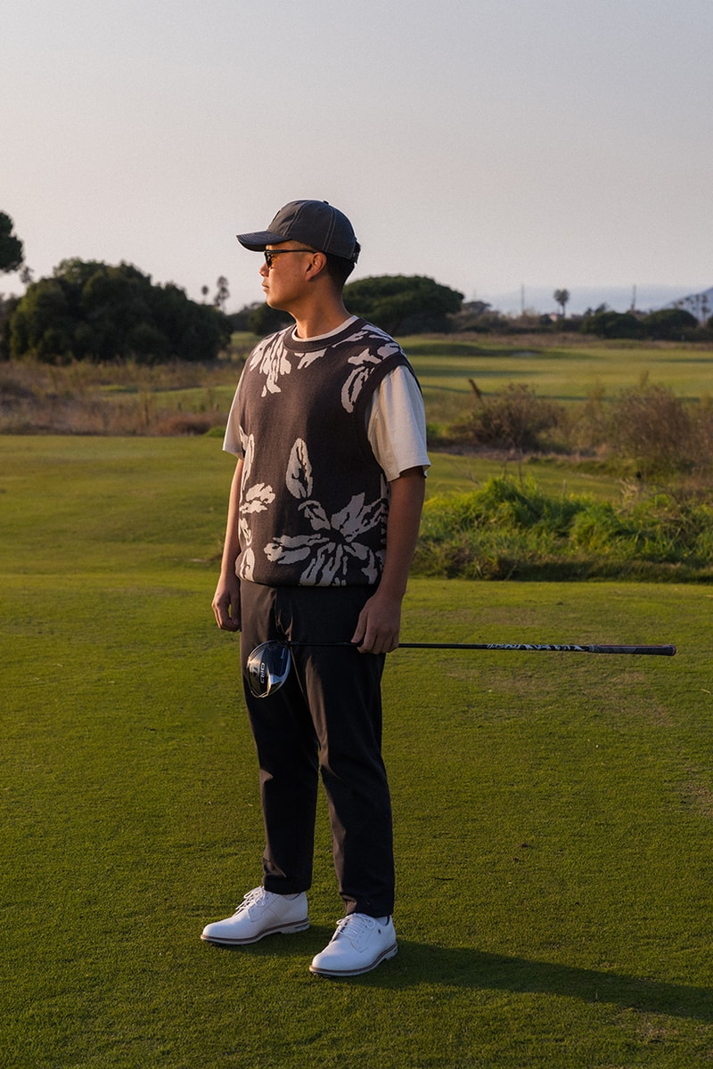 fiori golf winter 2024 knitwear collection sweater fleece trucker hat socks flowers pattern tech hoodie logo