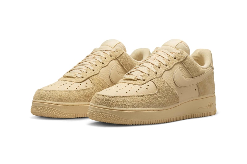 Nike Air Force 1 Low “Pale Vanilla” IB4001-200 Release Info Swoosh pebbled leather smooth leather hairy suede 