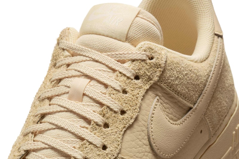 Nike Air Force 1 Low “Pale Vanilla” IB4001-200 Release Info Swoosh pebbled leather smooth leather hairy suede 