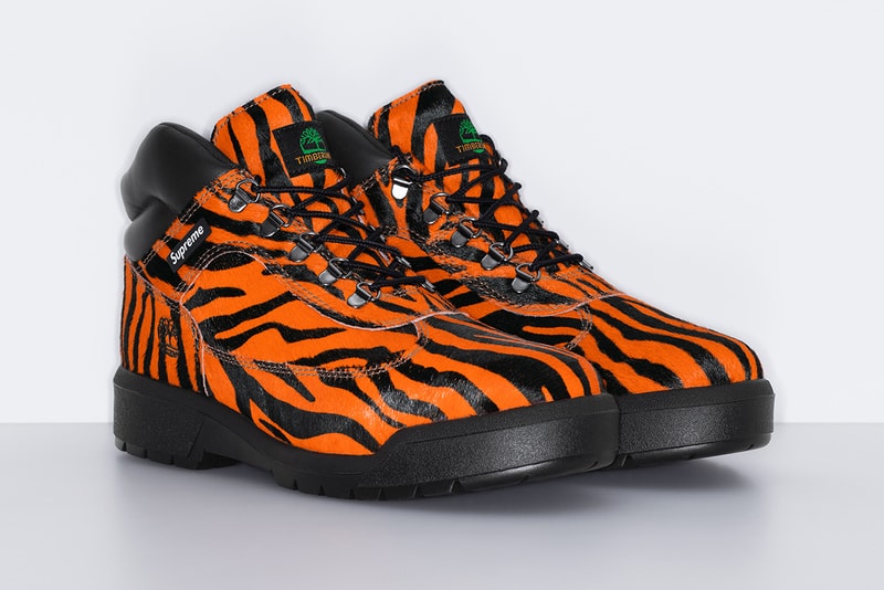 Supreme x Timberland Fall 2024 Collaboration field boot zebra tiger gore-tex all field boots 