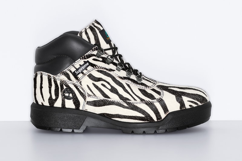 Supreme x Timberland Fall 2024 Collaboration field boot zebra tiger gore-tex all field boots 