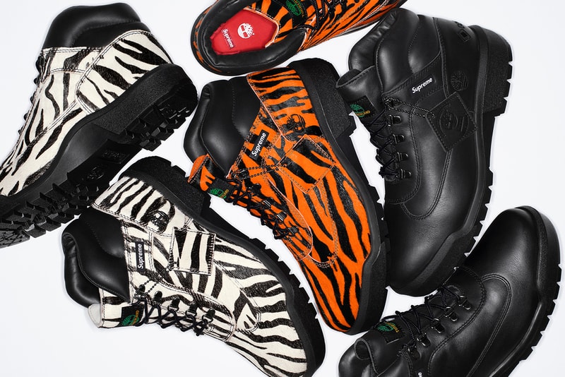 Supreme x Timberland Fall 2024 Collaboration field boot zebra tiger gore-tex all field boots 