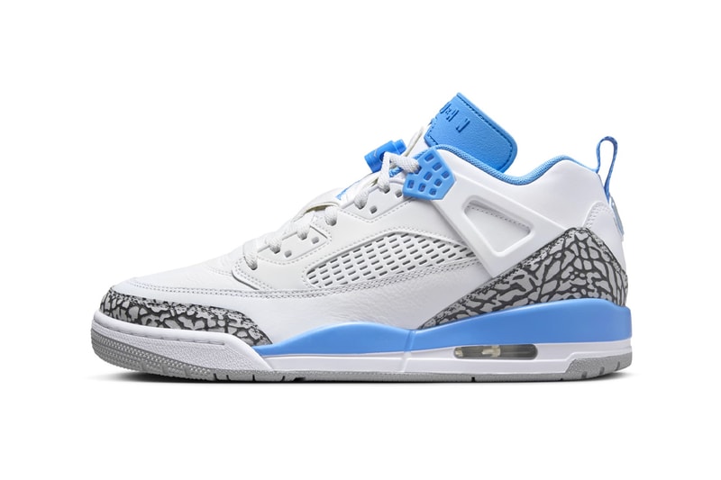 Official Look at the Jordan Spizike Low "UNC" FQ1759-141 White/University Blue-Wolf Grey-Anthracite release info elephant print