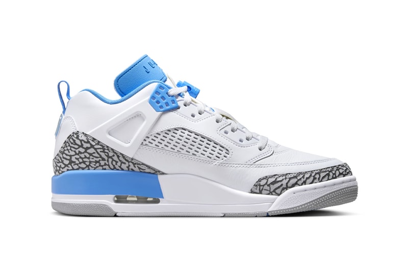 Official Look at the Jordan Spizike Low "UNC" FQ1759-141 White/University Blue-Wolf Grey-Anthracite release info elephant print