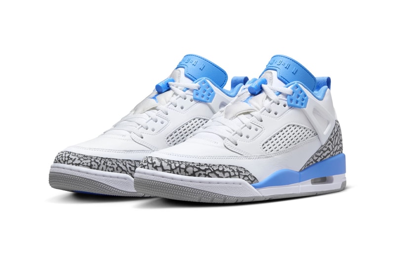 Official Look at the Jordan Spizike Low "UNC" FQ1759-141 White/University Blue-Wolf Grey-Anthracite release info elephant print