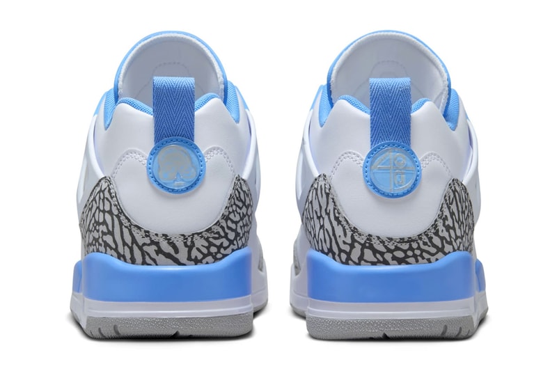 Official Look at the Jordan Spizike Low "UNC" FQ1759-141 White/University Blue-Wolf Grey-Anthracite release info elephant print