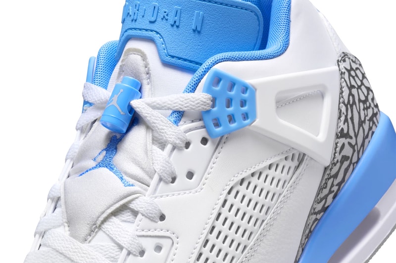 Official Look at the Jordan Spizike Low "UNC" FQ1759-141 White/University Blue-Wolf Grey-Anthracite release info elephant print