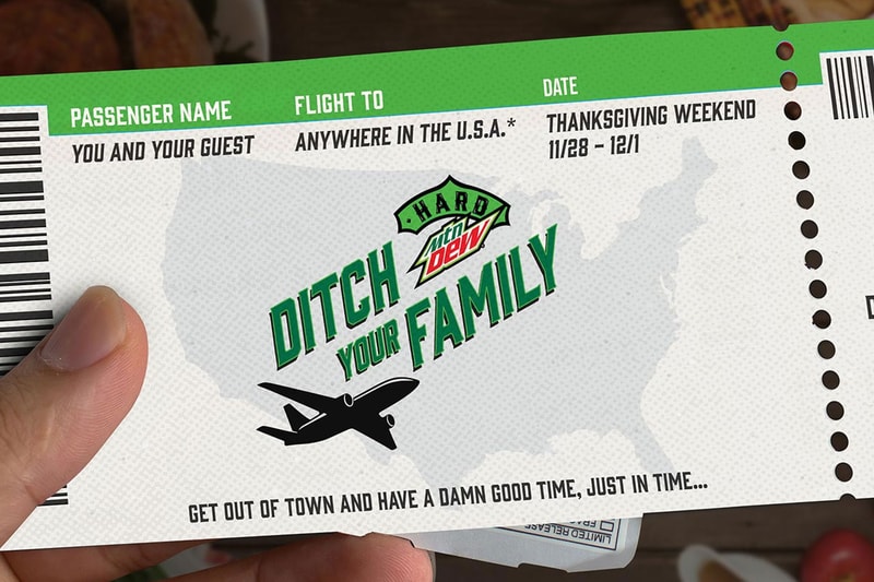 Hard Mountain Dew Ditch Your Family Thanksgiving Sweepstakes Info
