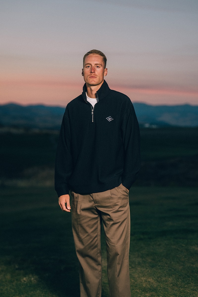 bogey boys holiday 2024 golf collection macklemore polo jacket cardigan sweater hat pants t shirt towel hoodie pattern green navy blue brown white