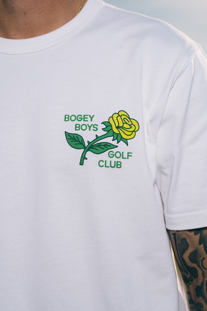 bogey boys holiday 2024 golf collection macklemore polo jacket cardigan sweater hat pants t shirt towel hoodie pattern green navy blue brown white