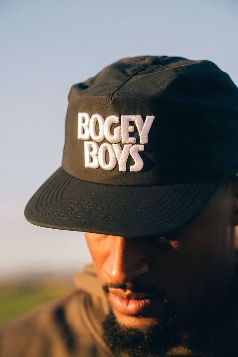 bogey boys holiday 2024 golf collection macklemore polo jacket cardigan sweater hat pants t shirt towel hoodie pattern green navy blue brown white